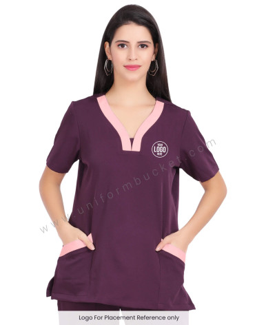 Wine Color Top for Women With Stylish Neck view 1