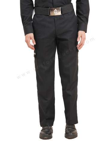 male black  Security Guard trouser with three loops view 1