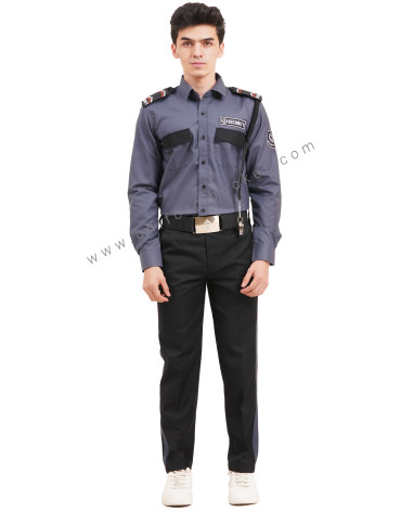 MALE DARK GREY SECURITY  GUARD SHIRT & TWO POCKET WITH FLAP view 1