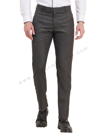 male huy worsted grey  formal trouser with loops view 1