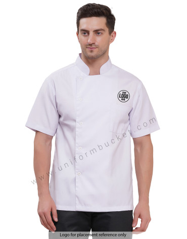 MALE WHITE HALF SLEEVE CHEF COAT view 1