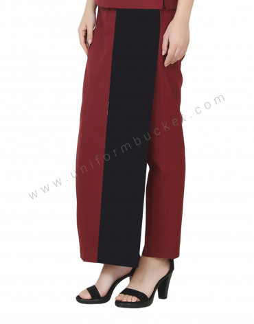 Maroon Thai Pant With Colorful Pattern view 1