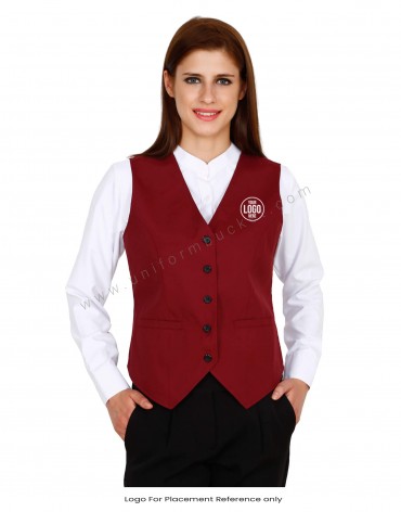 Maroon Vest For Women view 1