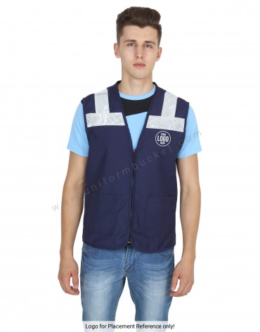 High Visibility Superior Navy Blue Vest view 1