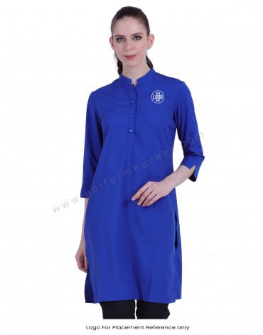Notched Sleeve Royal Blue Kurti view 1