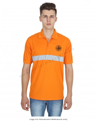 Orange Hi- Visibility Polo T- Shirt view 1