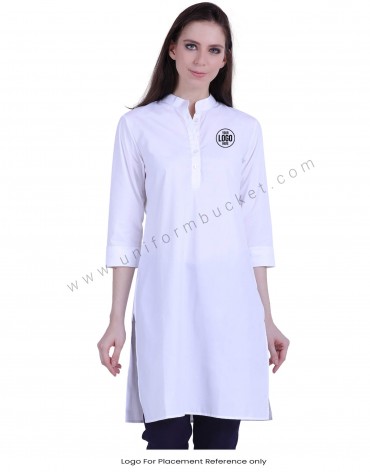 Plain White Formal Kurti view 1