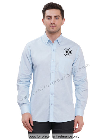 Premium Sky Blue  Cotton Linen Shirts In Full Sleeves view 1