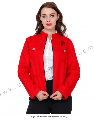 Red Stylish Jacket For Women view 1