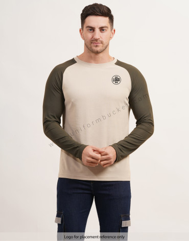 round neck t-shirt with raglan sleeve view 1