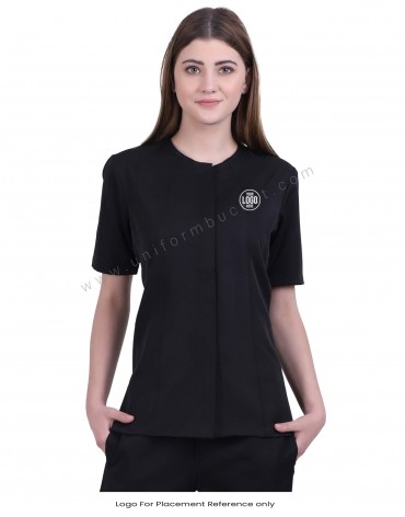 Classic Black Tunic With Hidden Placket view 1
