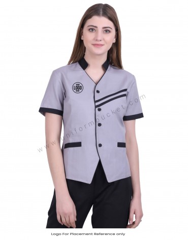 V Neck Grey Tunic view 1