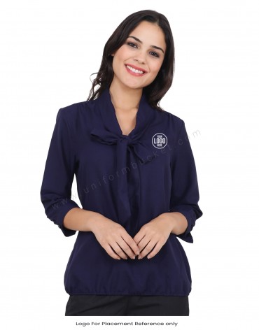 Indigo Blue Top With Neckerchief view 1