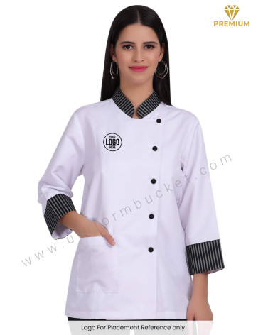 White Chef Coat With 3/4th Sleeve view 1