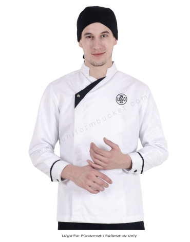 Band Collar Chef Jacket With Black Trims view 1