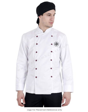 White Double Breasted Chef Coat view 1