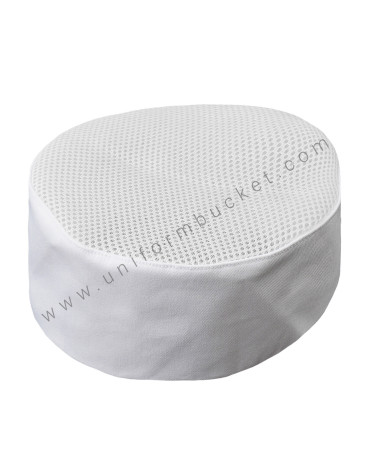 White Mesh Top Skull Cap For Chef view 1