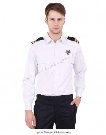 White Security Guard Shirt For Men view 1