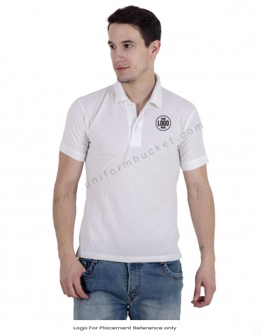 White Uniform Polo T- Shirt view 1