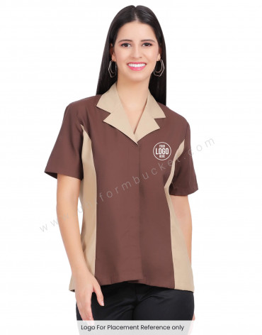 Women Housekeeping Shirt With Notched Collar view 1