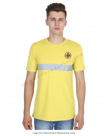 Yellow Round Neck Hi- Visibility T- Shirt view 1