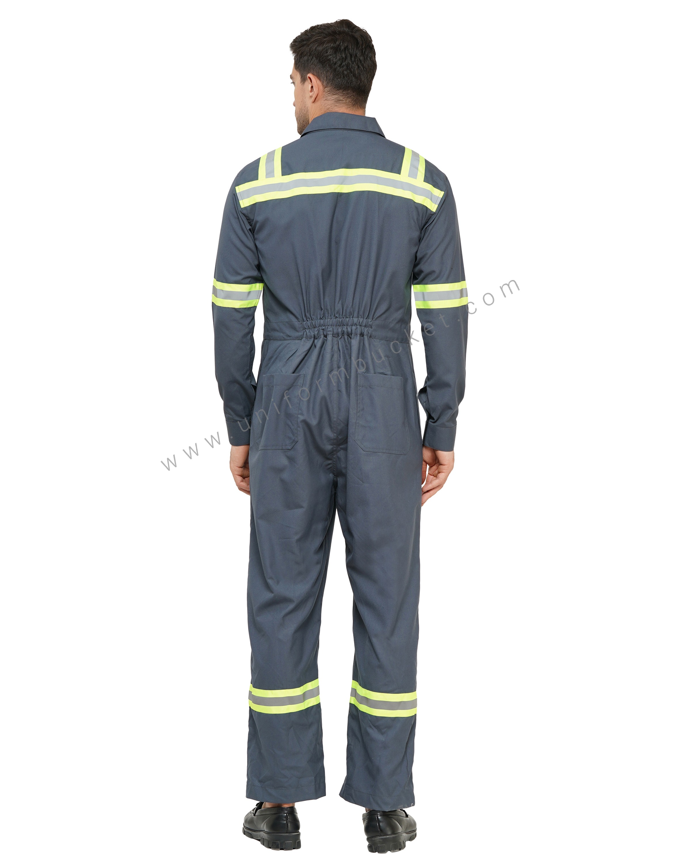 Dark Grey Dungaree Two Pocket with Flap & High Visibility Tape thumbnail 3