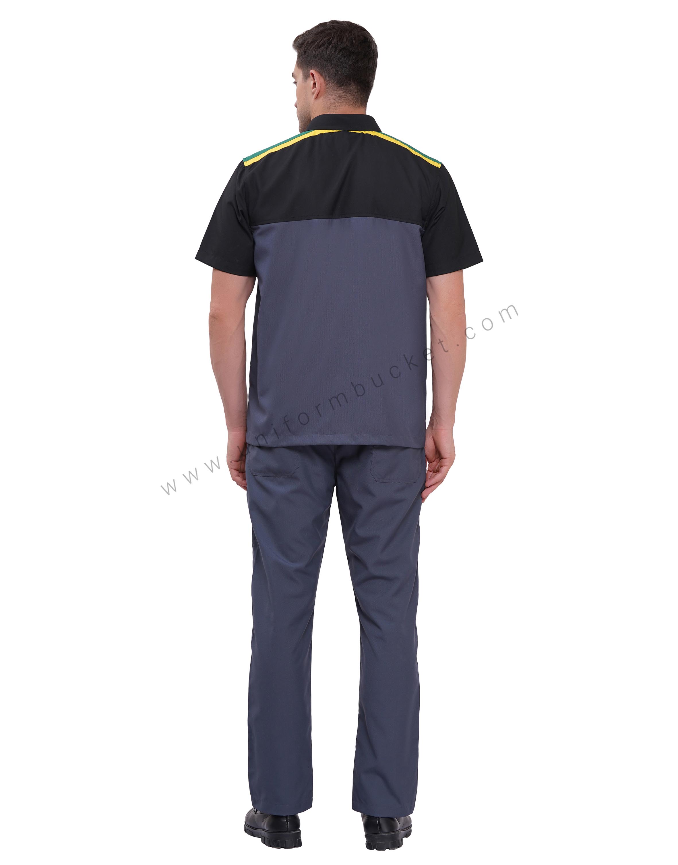 Dark Grey Workwear Trousers For Men view 3