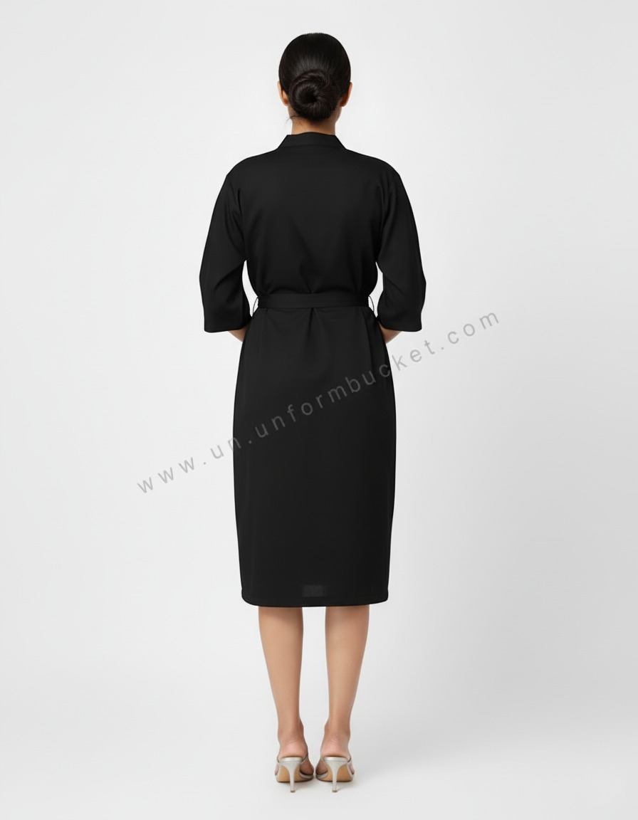 Long Black Unisex Slimming Gown view 2