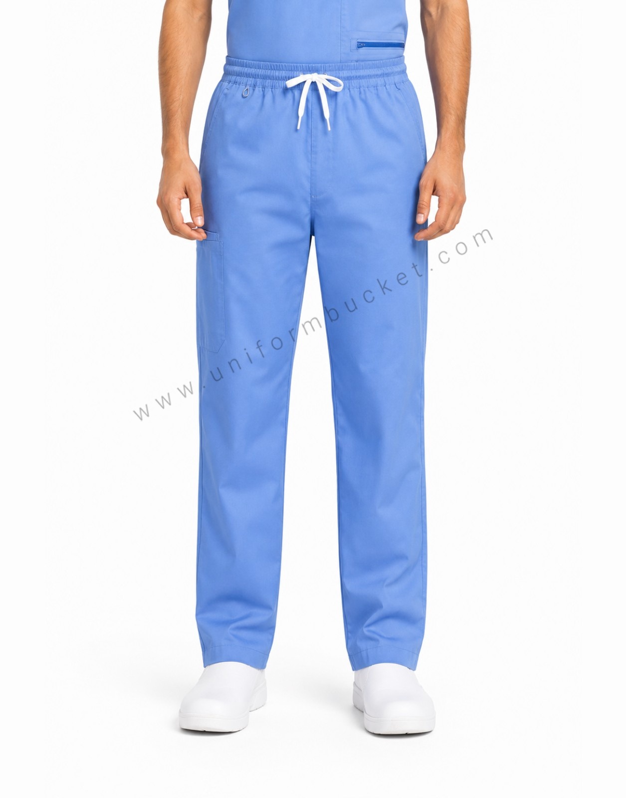 SKY BLUE MALE SCRUB SUIT WITH FRONT BOTH SIDE TWO POCKET & ONE SIDE ZIP POCKET thumbnail 5