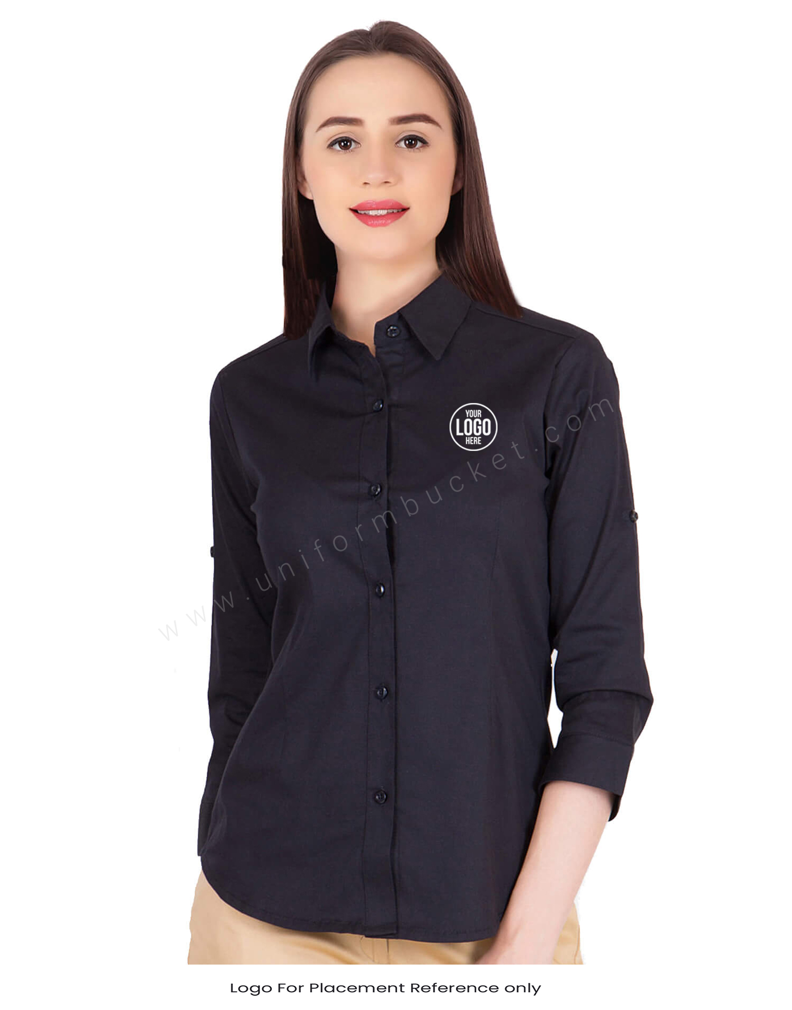 3- 4th Sleeve Button-Down Black Shirt thumbnail 4