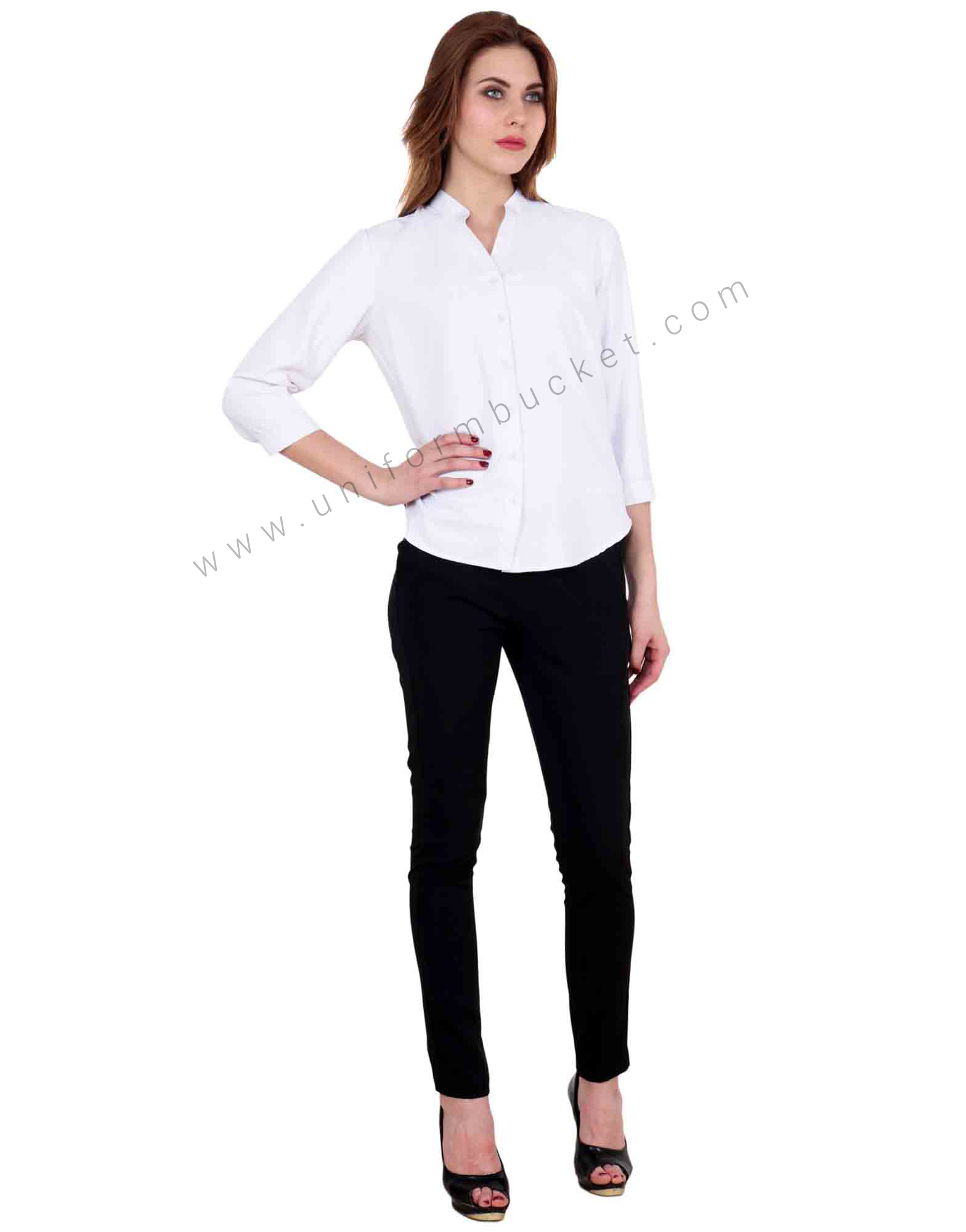 Band Collar White Shirt thumbnail 3
