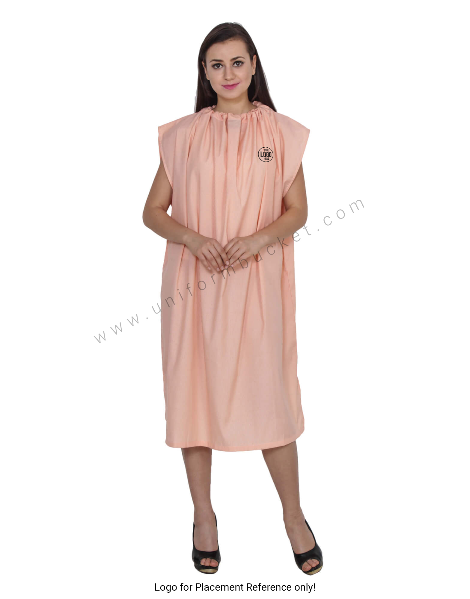 Orange Lining Beauty Gown For Spa, Salon Unisex thumbnail 4