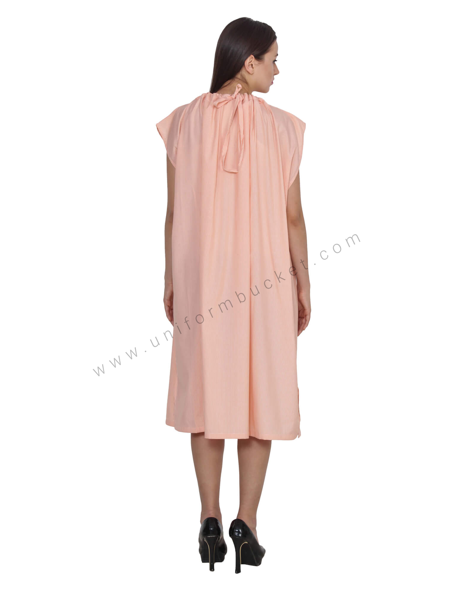 Orange Lining Beauty Gown For Spa, Salon Unisex thumbnail 3