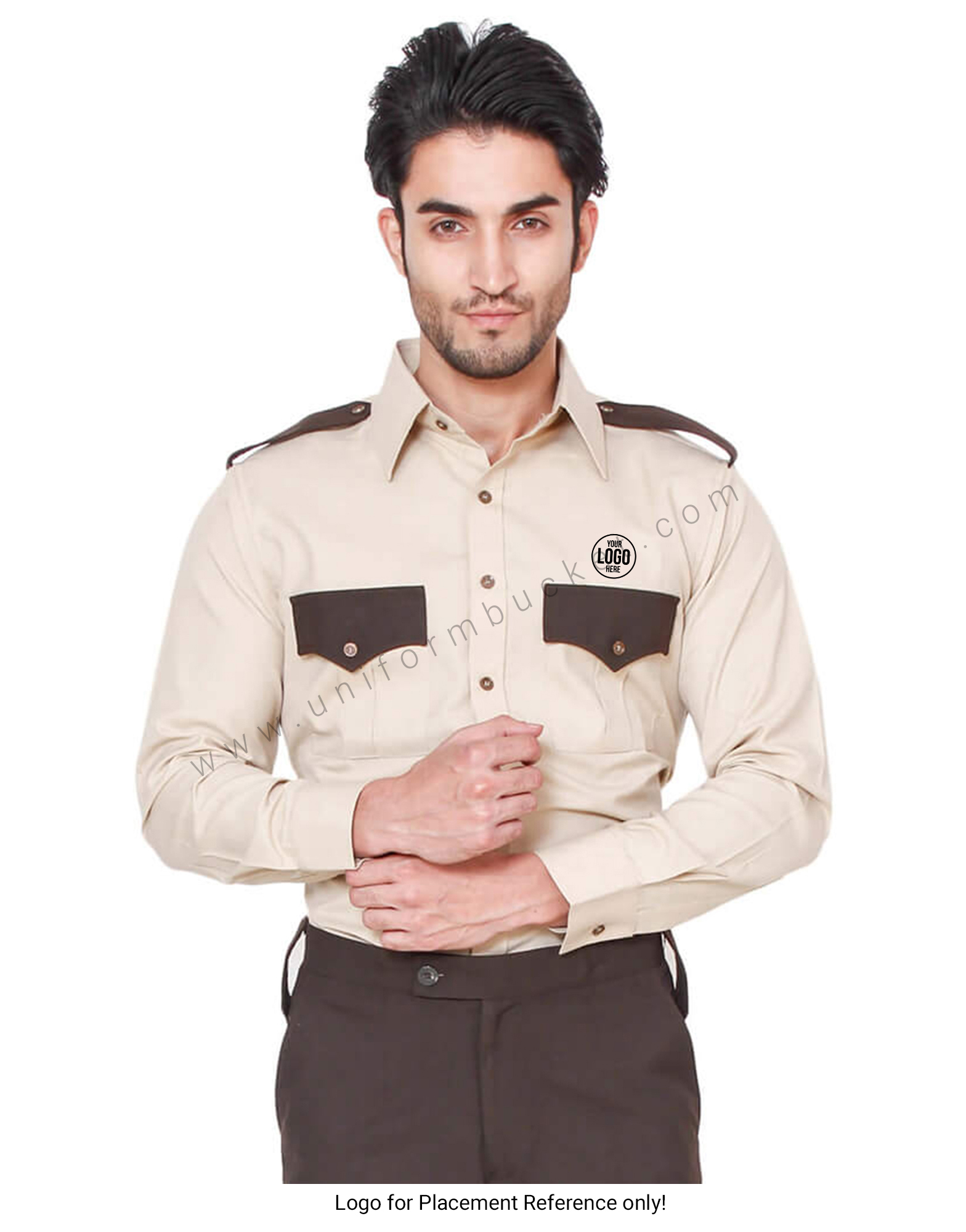 Beige & Brown Security Guard Shirt For Men thumbnail 5