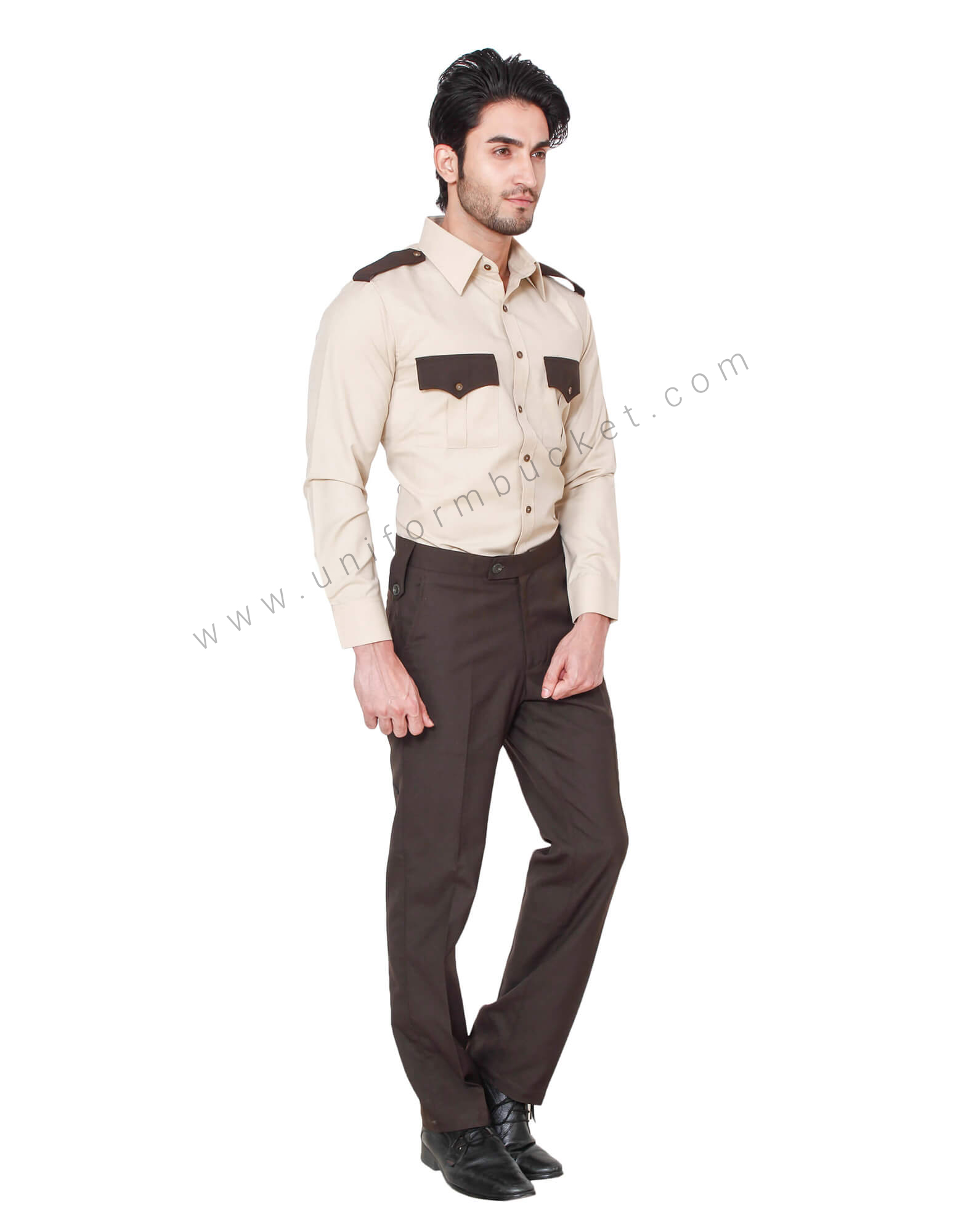 Beige & Brown Security Guard Shirt For Men thumbnail 3