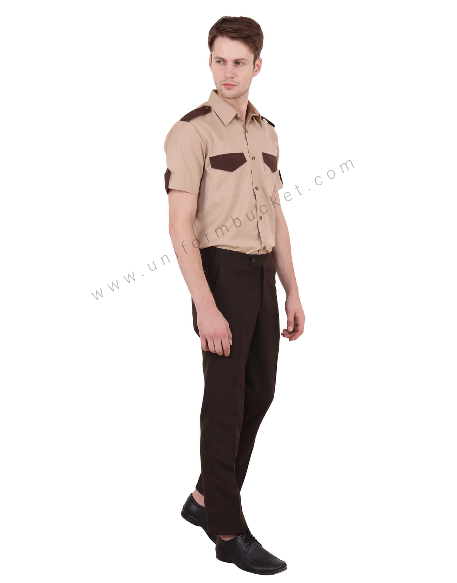 Beige &  Brown Security Guard Shirt   thumbnail 2