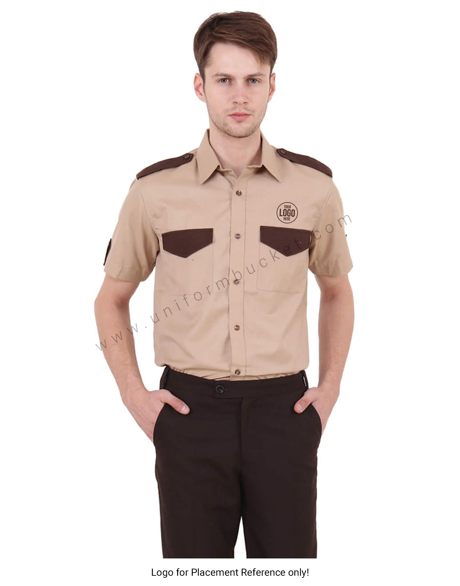 Beige &  Brown Security Guard Shirt   thumbnail 5
