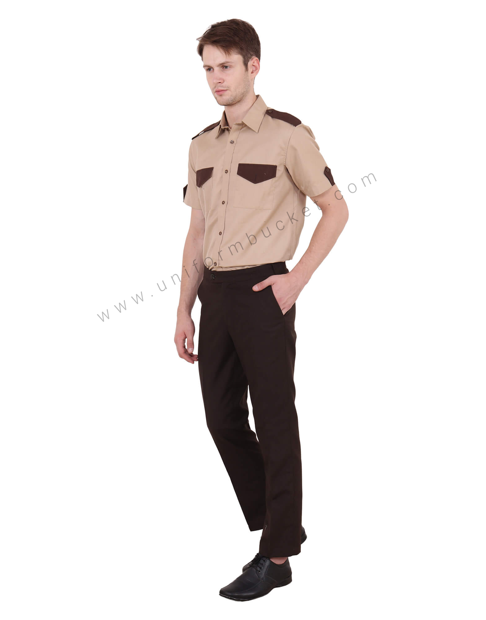 Beige &  Brown Security Guard Shirt   view 1
