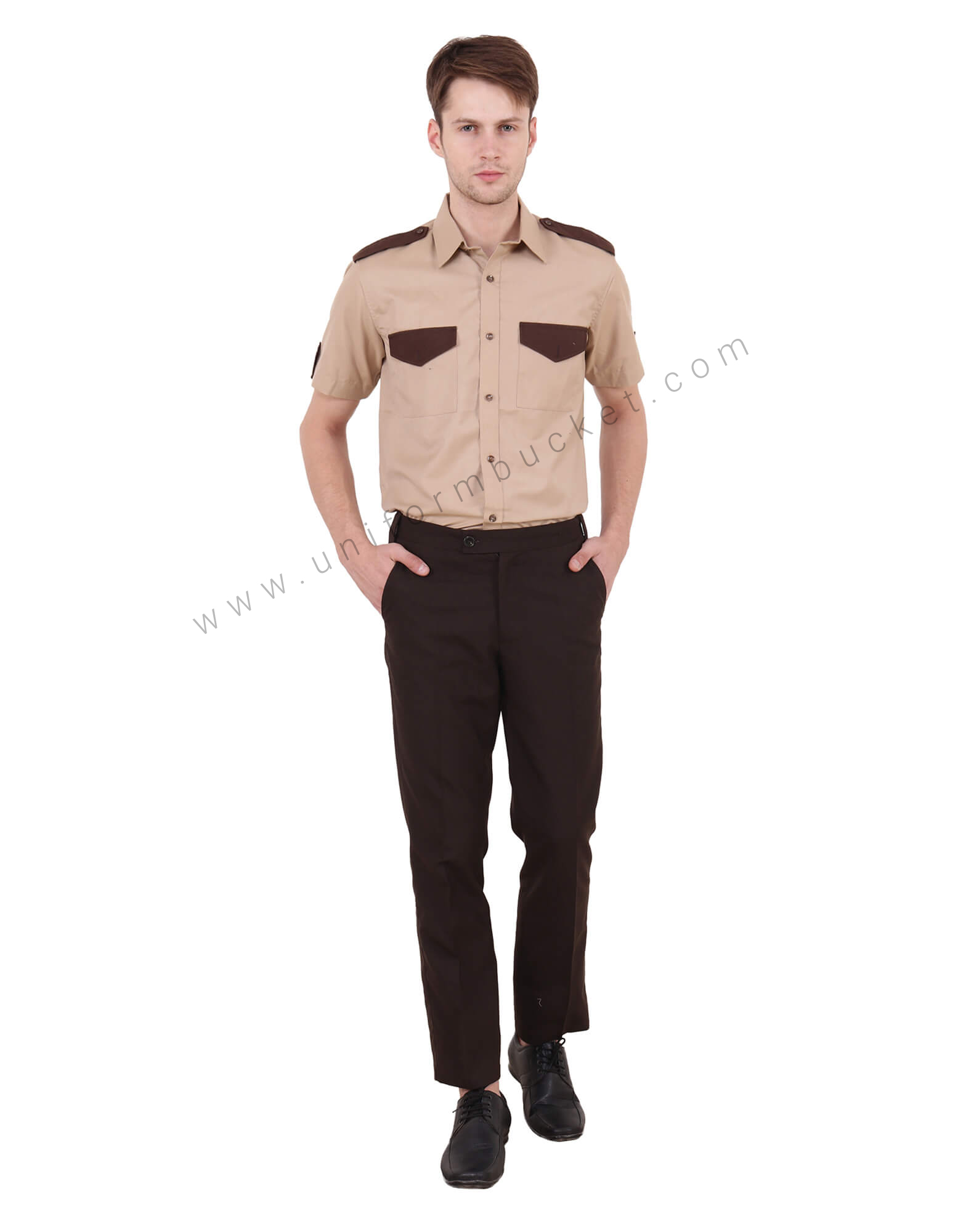 Beige &  Brown Security Guard Shirt   thumbnail 3