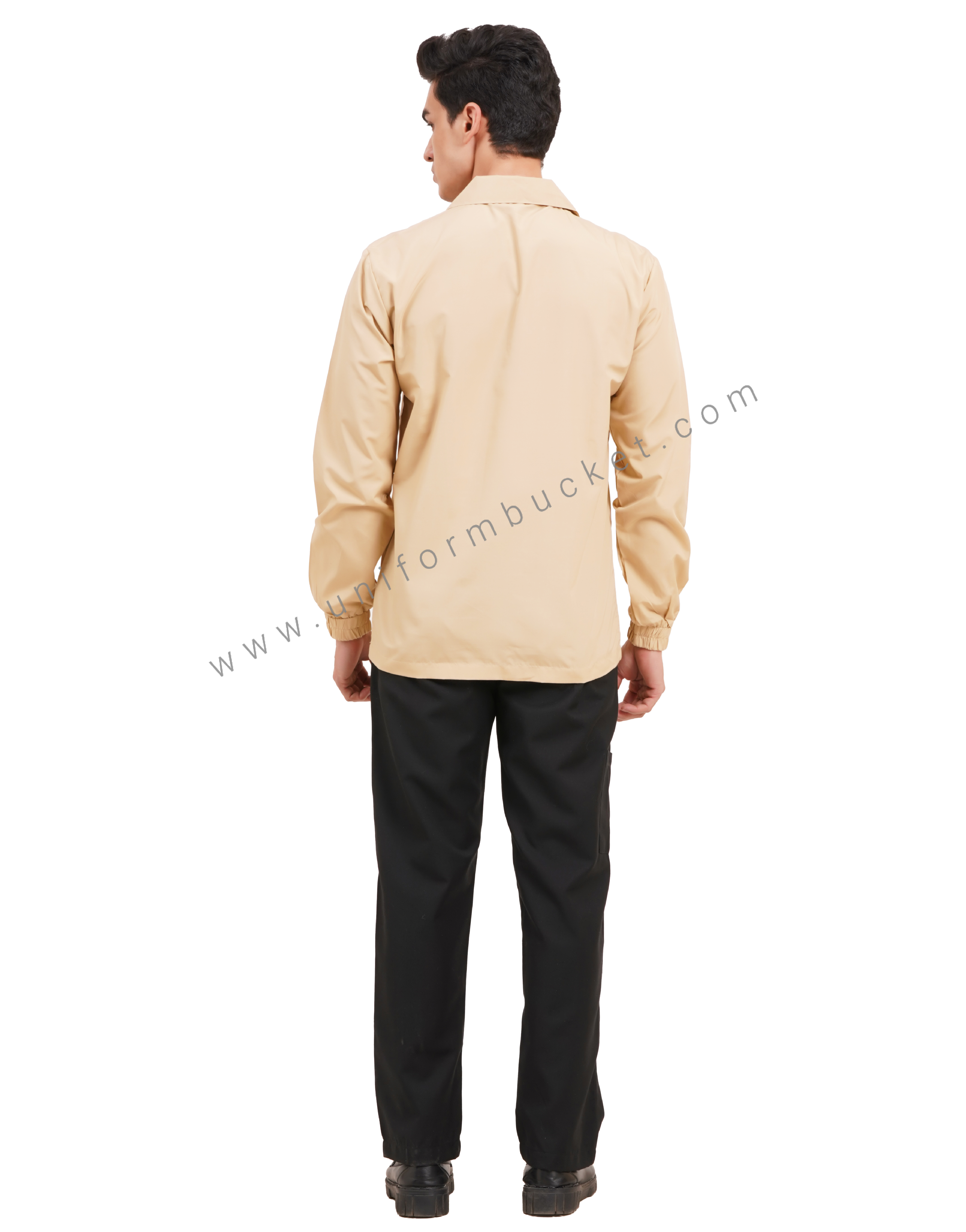 BEIGE T-SHIRT LOOK SHIRT WITH OVERLAP COLLAR  & SHOULDER HI-VISIBILITY thumbnail 4