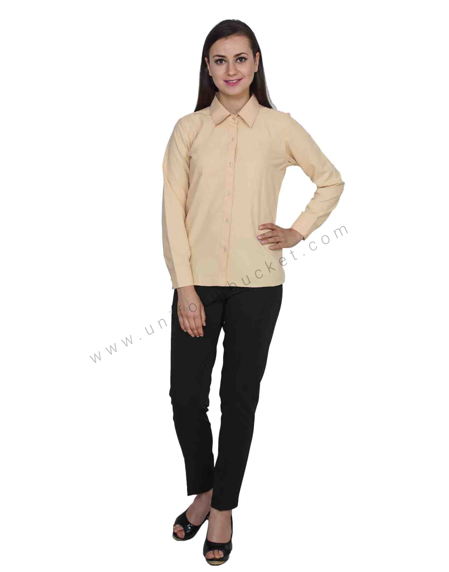 Tan Beige Fitted formal Shirt thumbnail 3