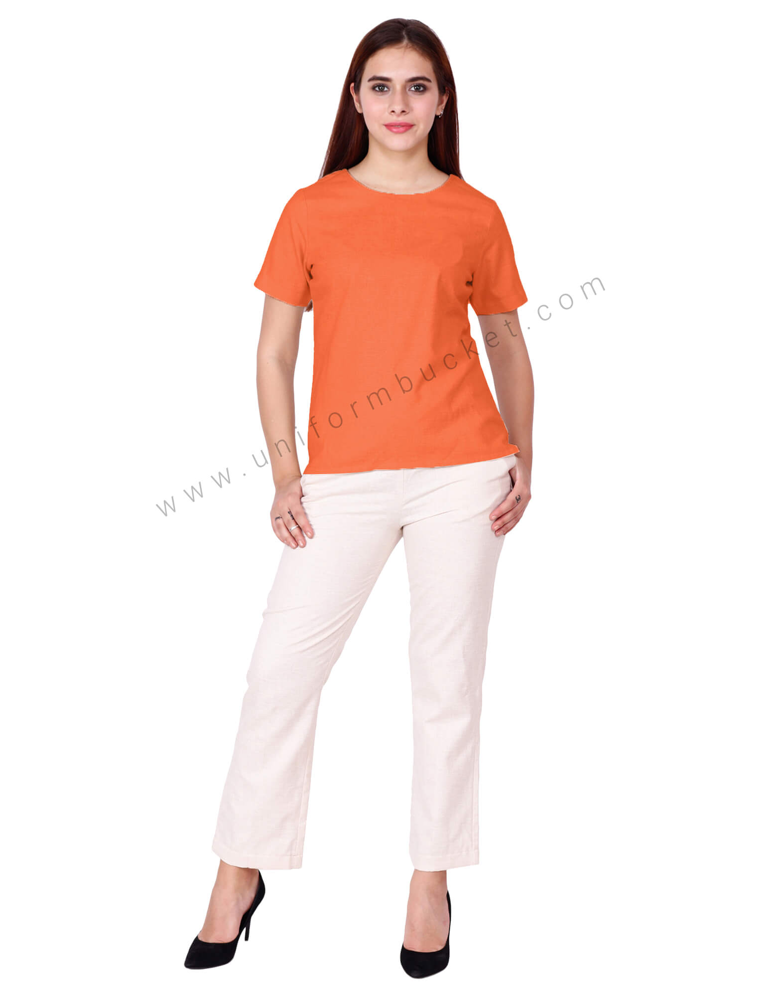 Beige Uniform Trouser With Adjustable Loops view 1