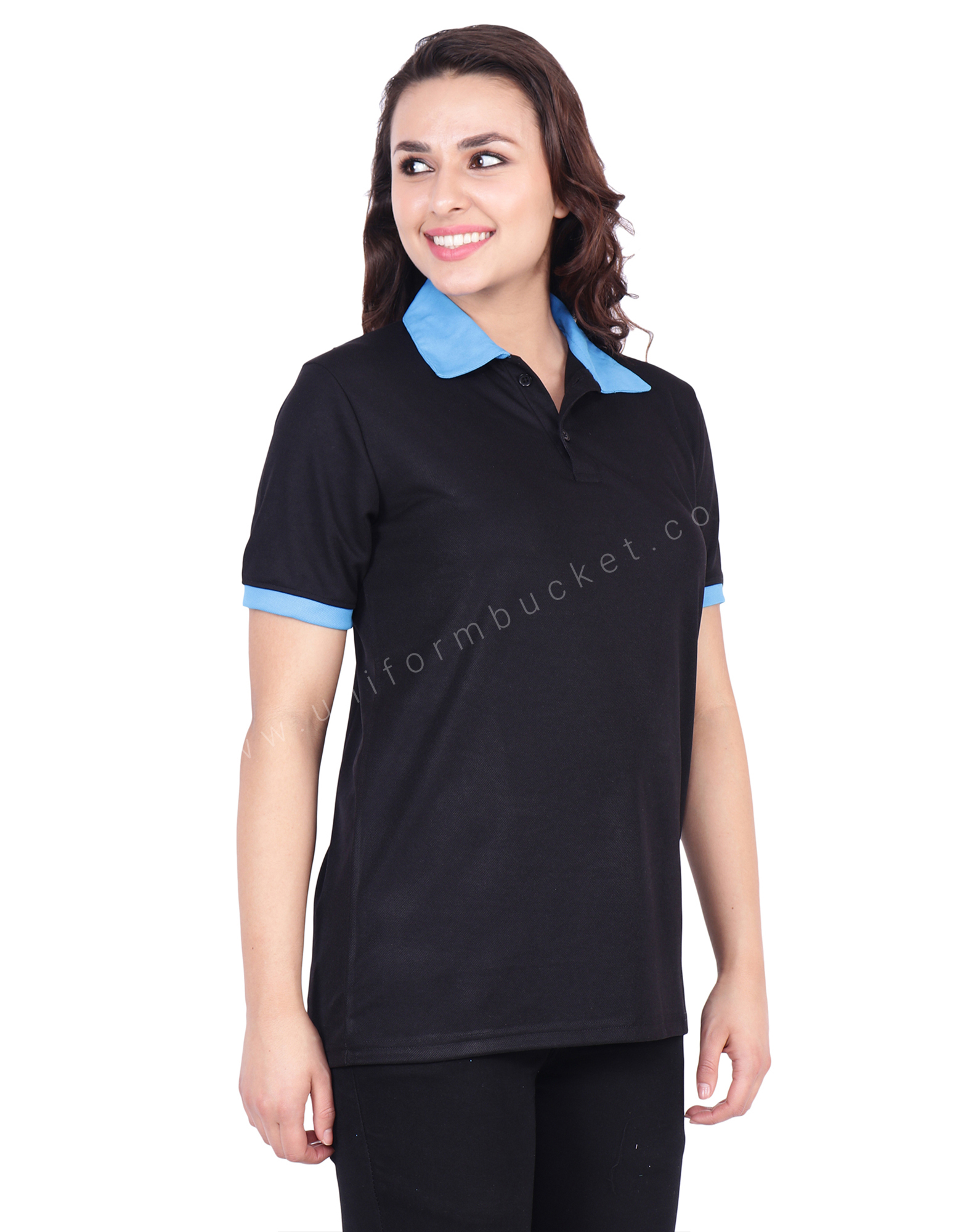 Black & Blue  Polo T-Shirt view 1