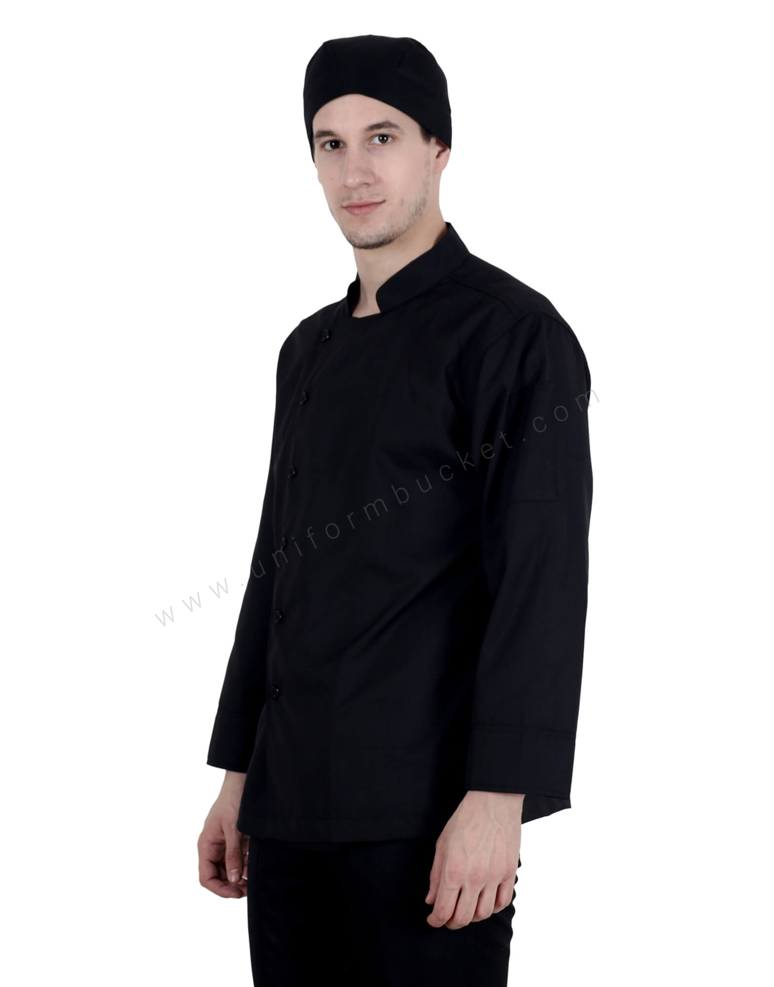 Black Chef Jacket With Side Opening view 1