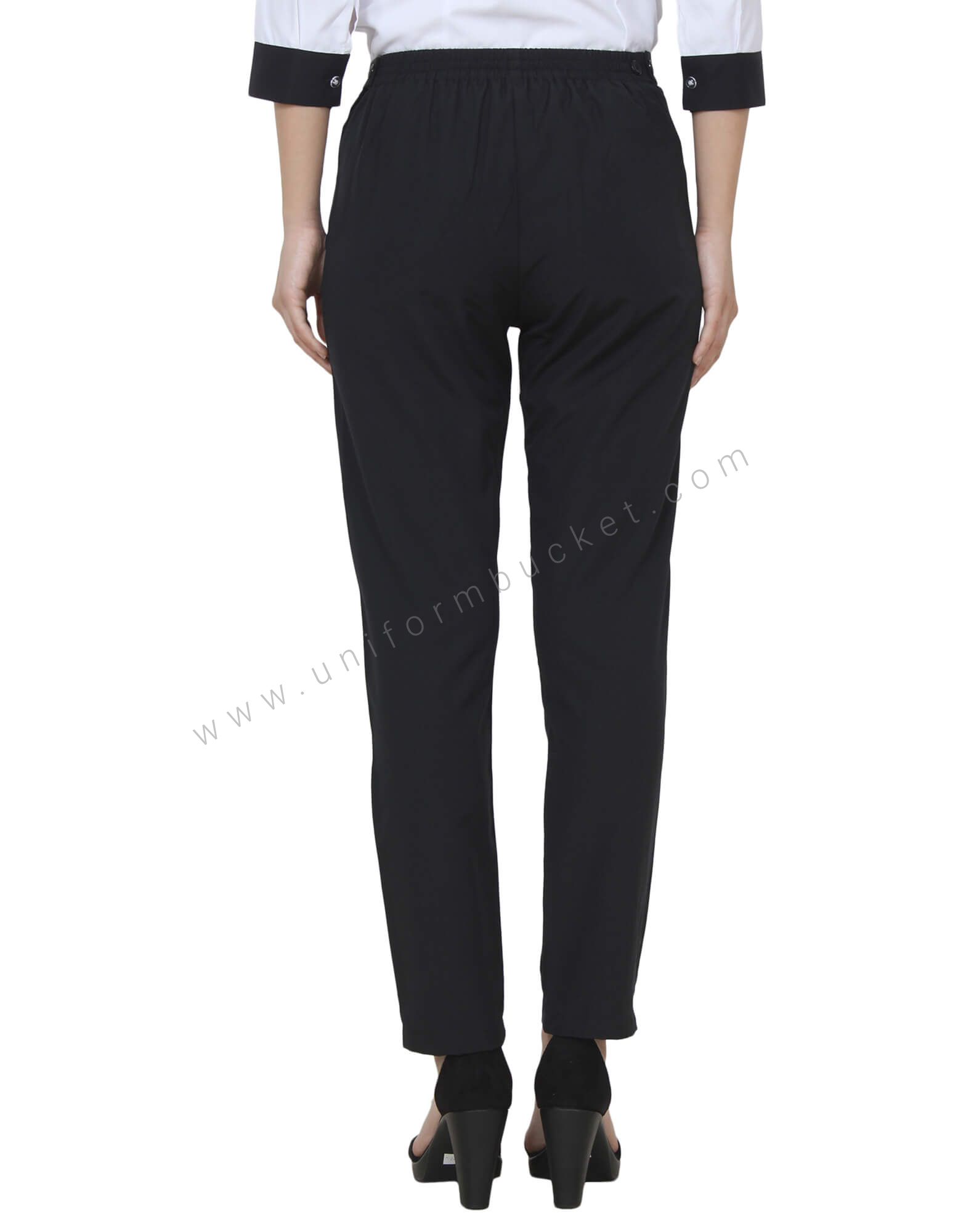 Black Trouser With Side Buttons & BACK ELASTIC thumbnail 3