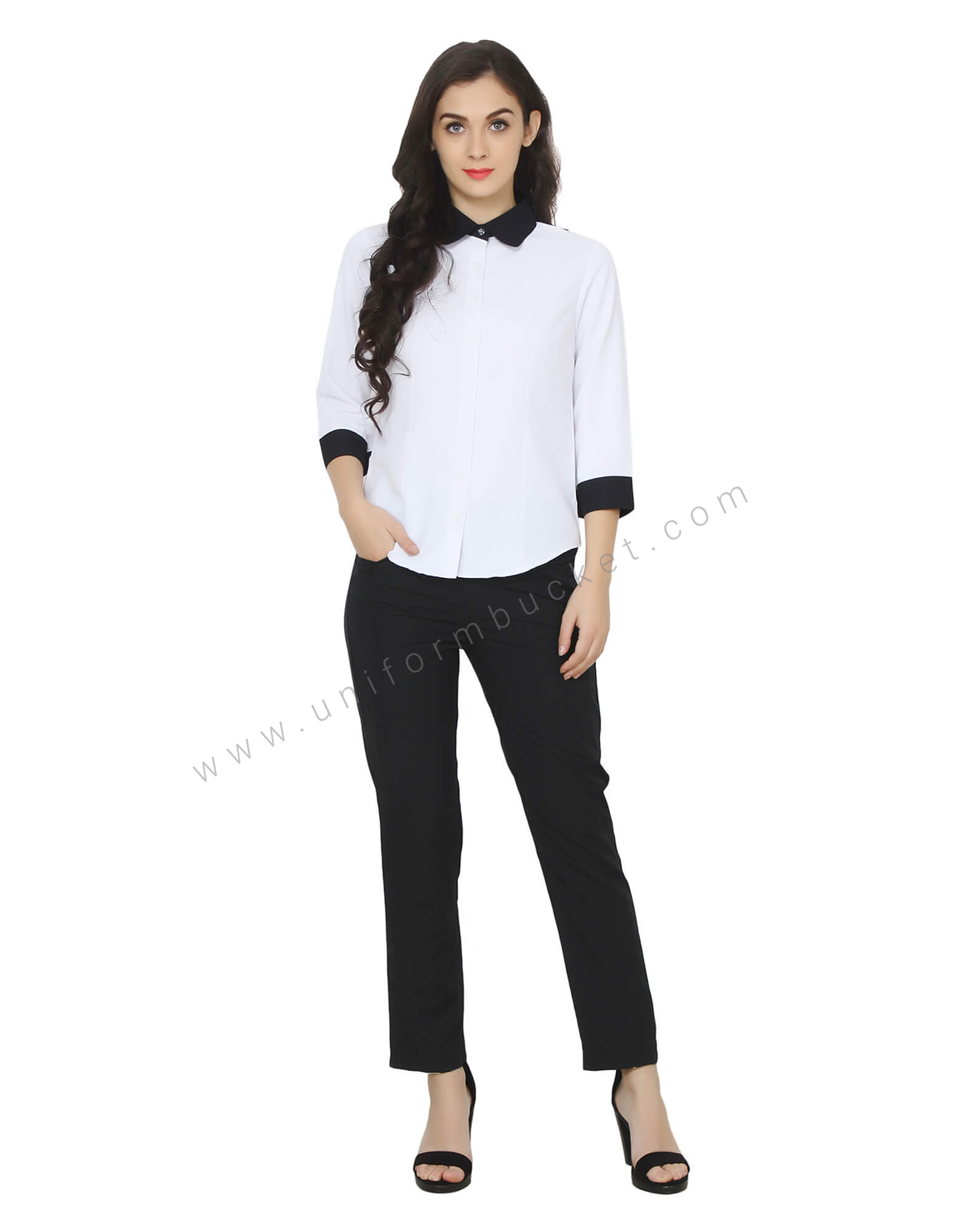 Black Trouser With Side Buttons & BACK ELASTIC thumbnail 2