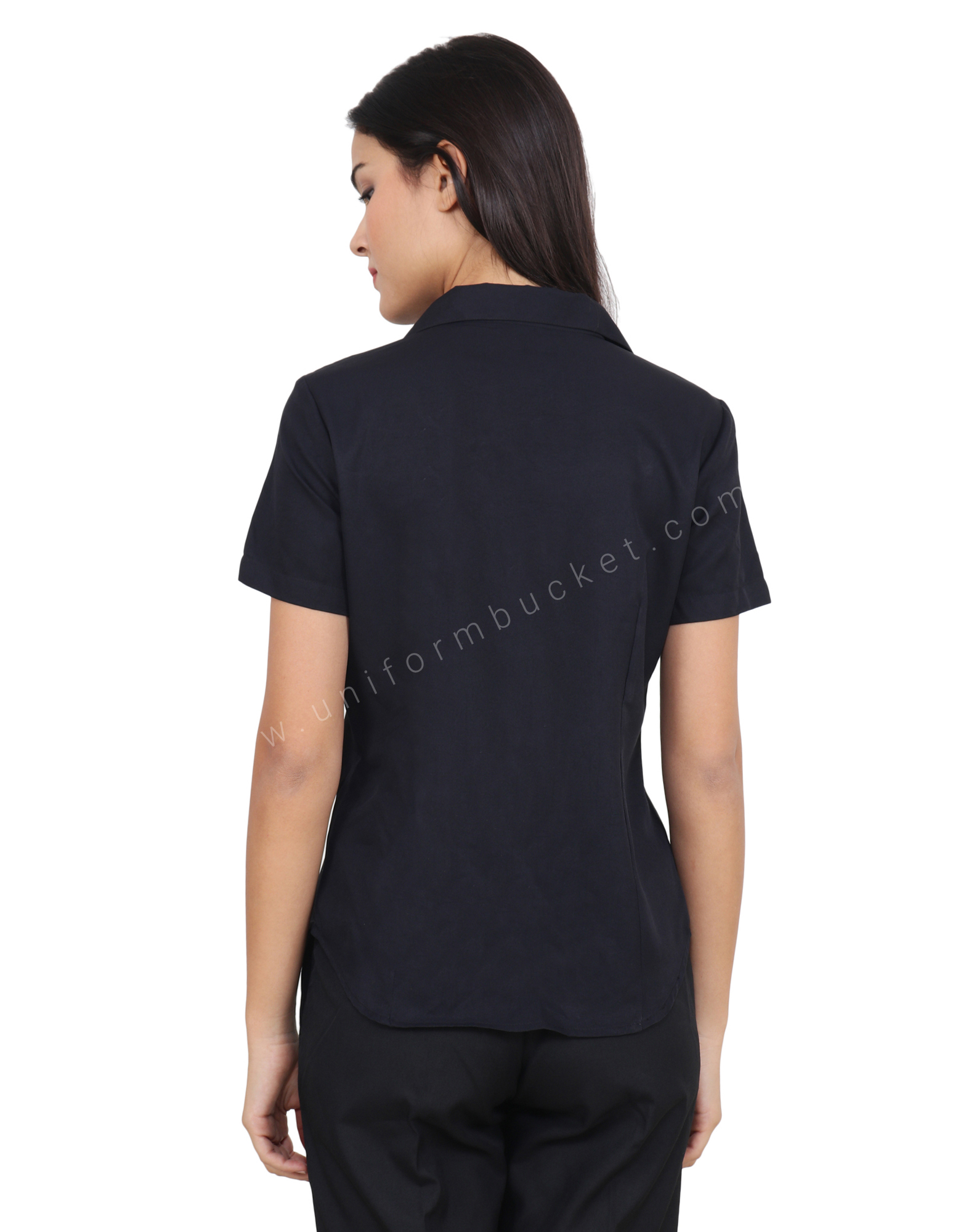 Half Sleeve Black Fitted Shirt thumbnail 2