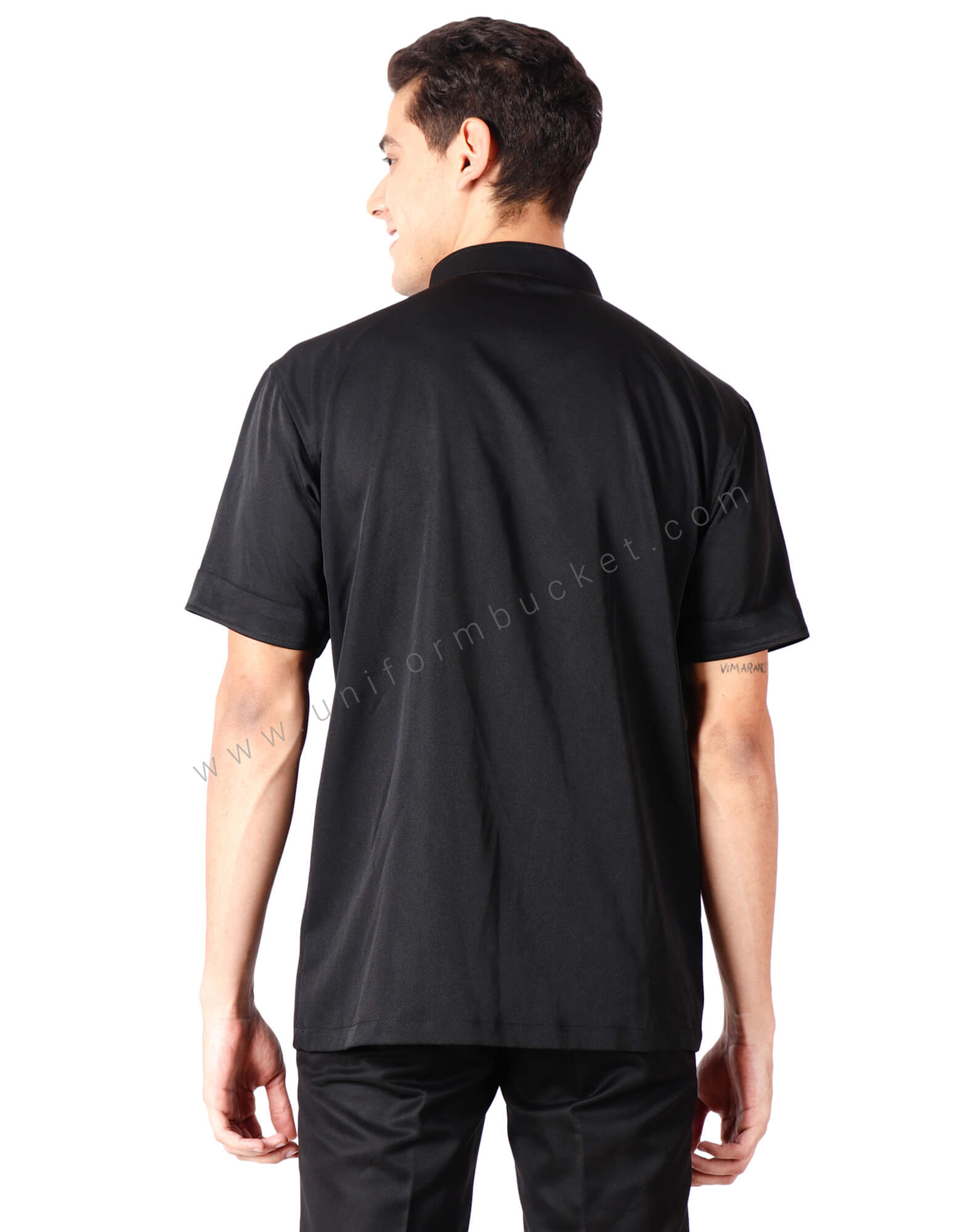 Notched Collar Black Shirt thumbnail 2