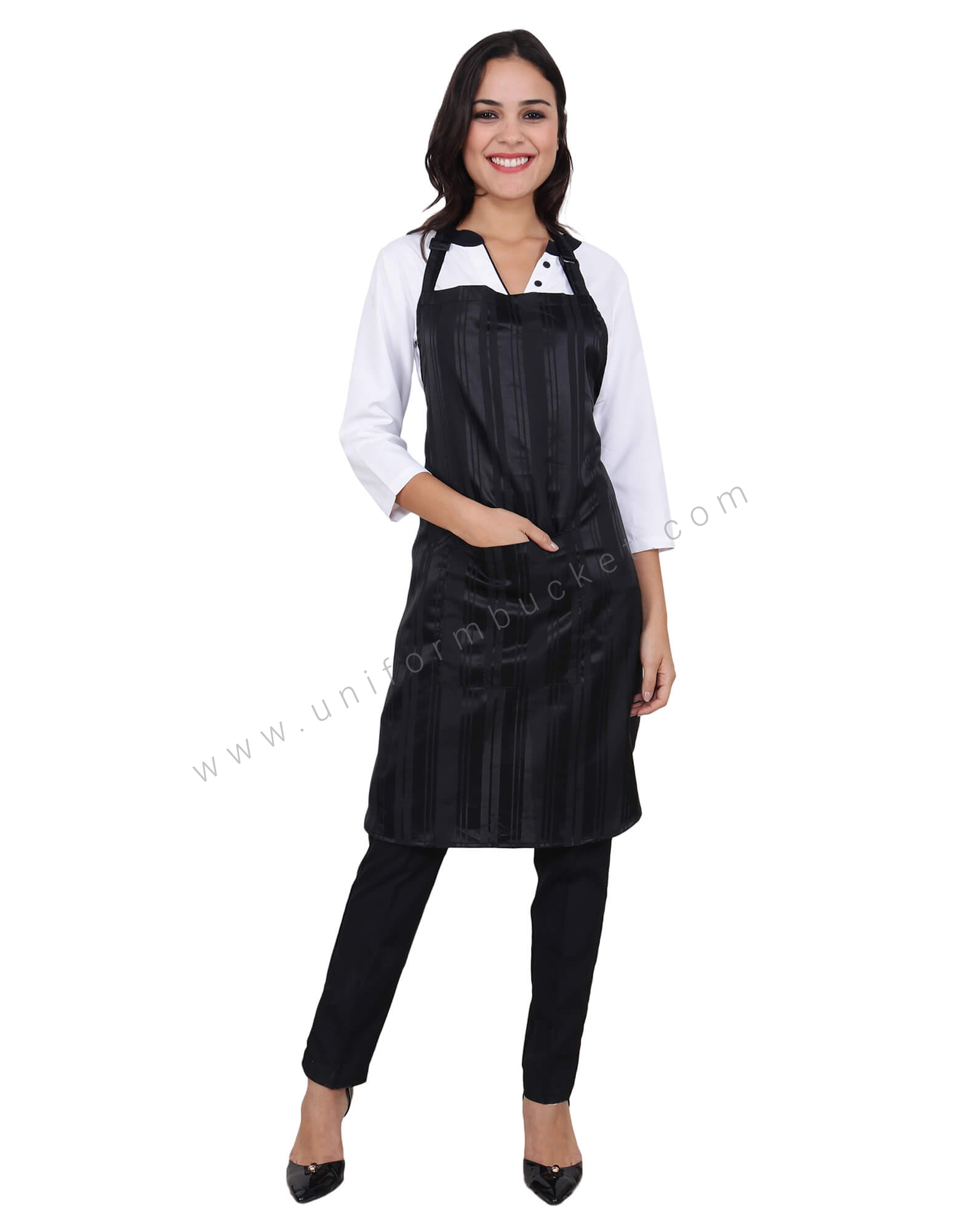 Black Lining Apron With Front Pocket view 1