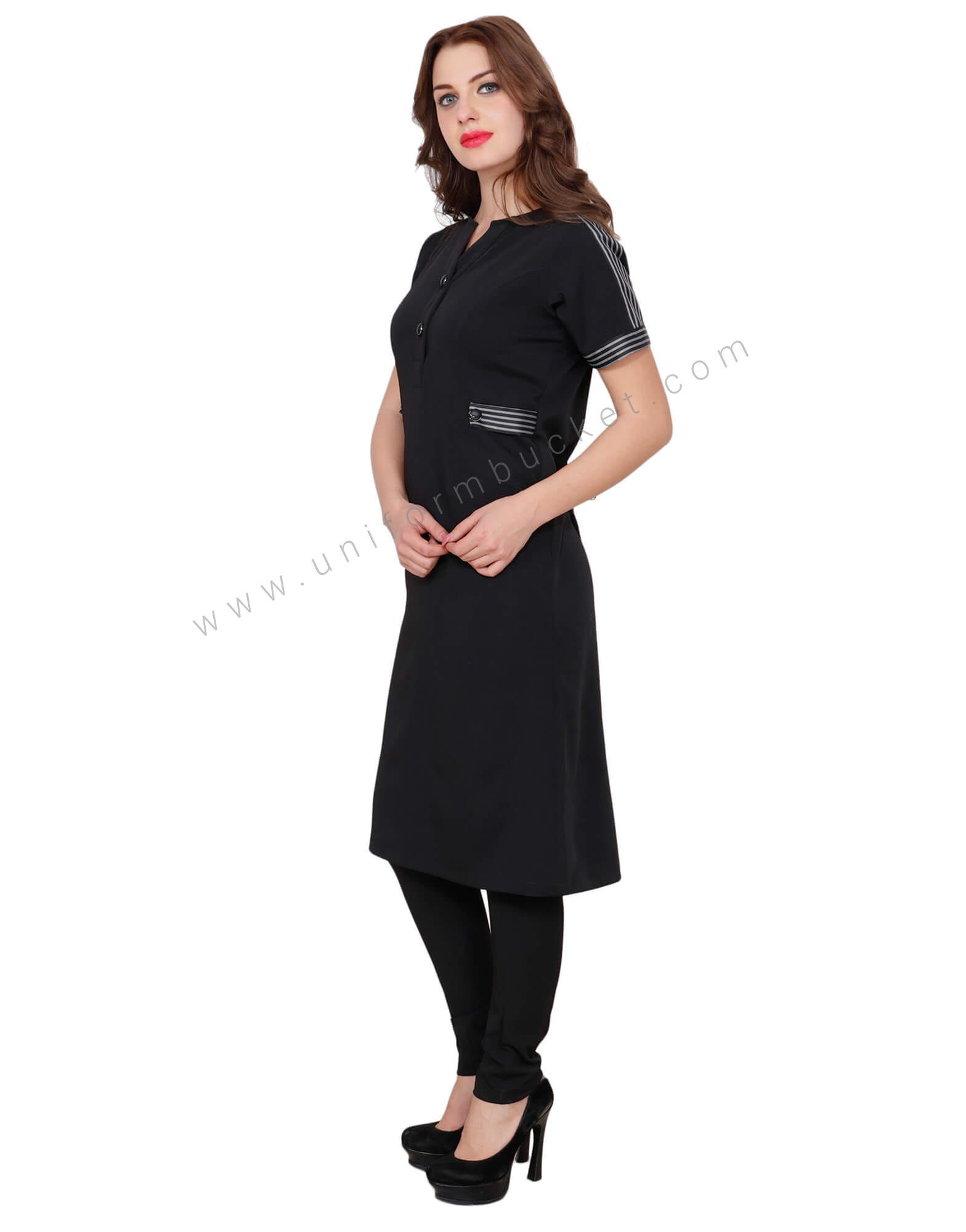 Black Long Tunic With Zebra Pattern thumbnail 2